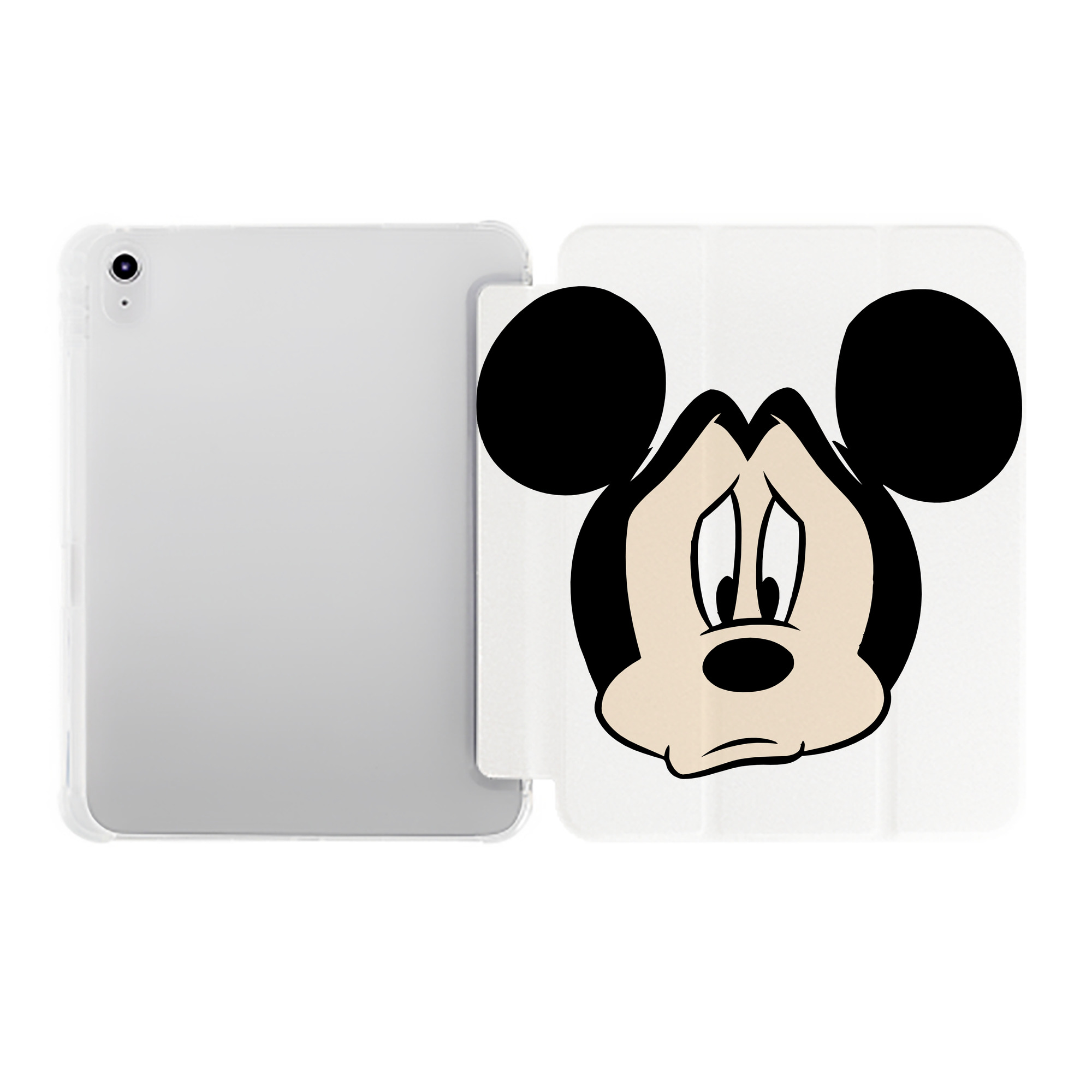 （画像用） ミッキーマウス Mickey Mouse IPad ケース ペン収納付き 三つ折りスタンド PUレザー×シリコン 対応機種9.5/10.5/10.9インチ
